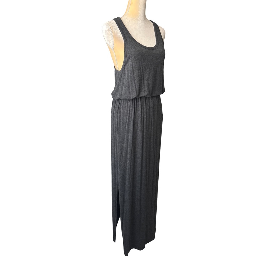 Madewell Women’s Sleeveless Racerback Heather Gray Side Slit Maxi Dress Medium - Picture 11 of 15